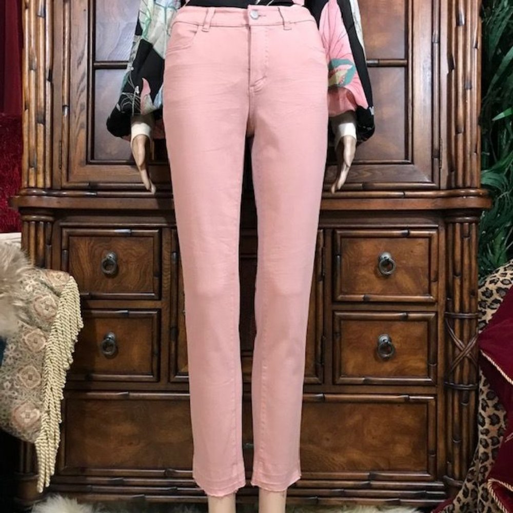 G by Guiliana Tawny Rose Cotton Blend Lightweight Release Raw Hem Jean